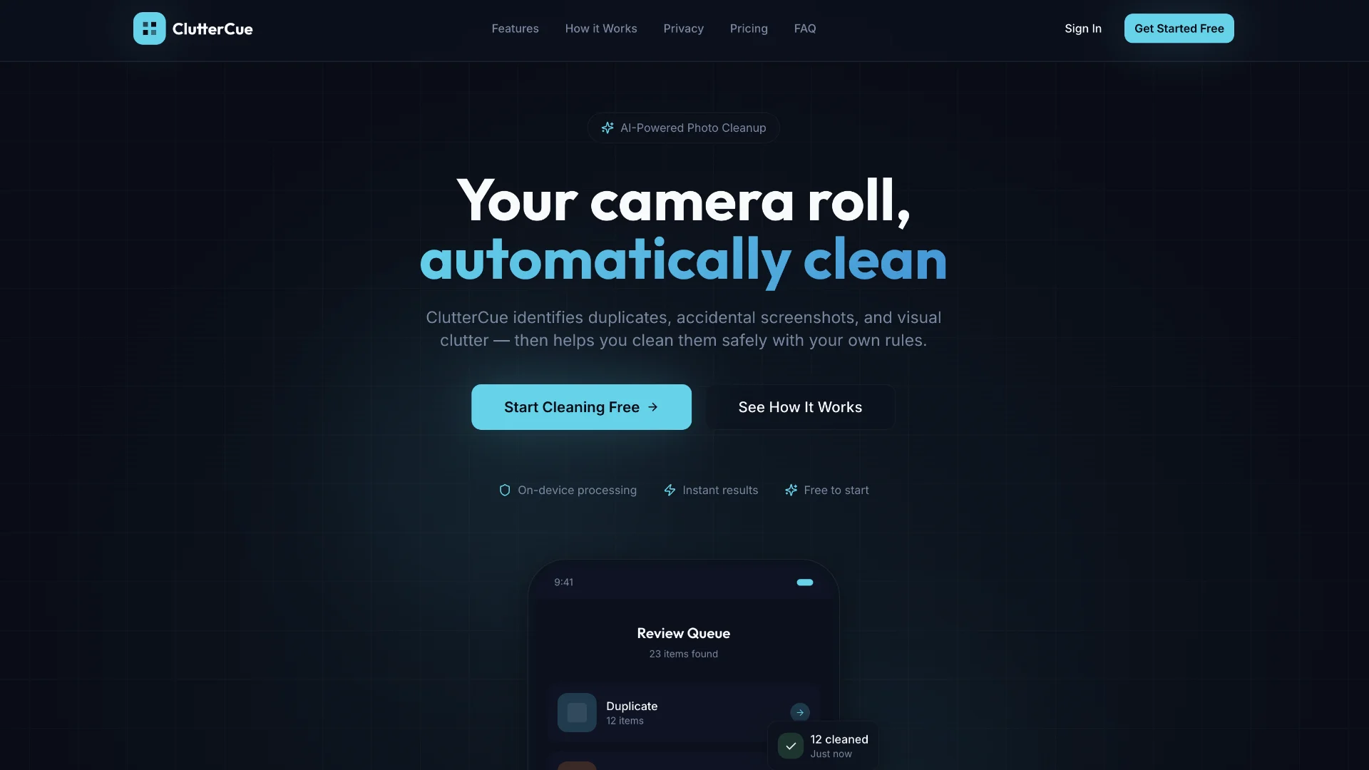 ClutterCue – Cleanup App